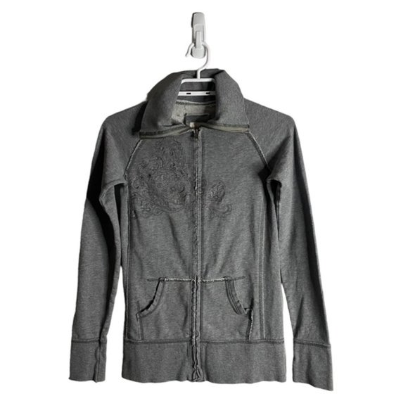 Talula Women's Gray Paisley Print Full Zip Jacket - Picture 1 of 6